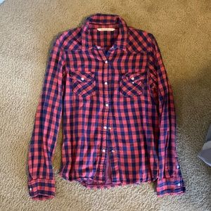 Red & Blue Plaid Button-up